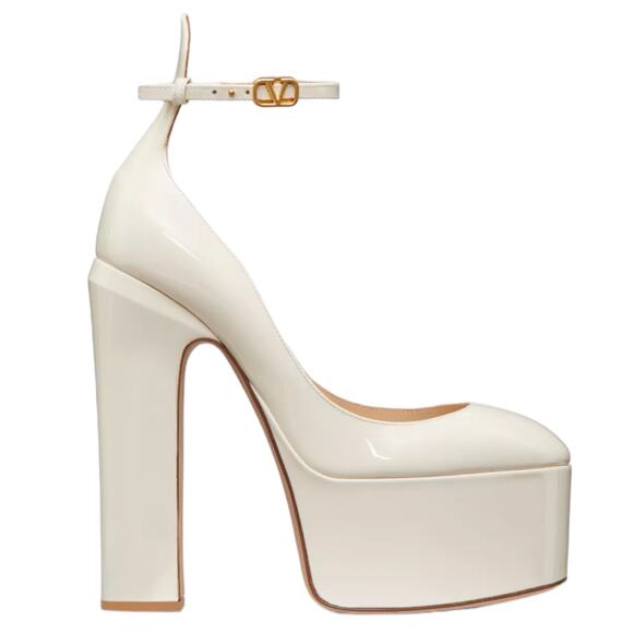 VALENTINO GARAVANI Tan-Go Platform Patent Leather Pump EU 39.5 US 9.5 High Heels - Picture 1 of 15
